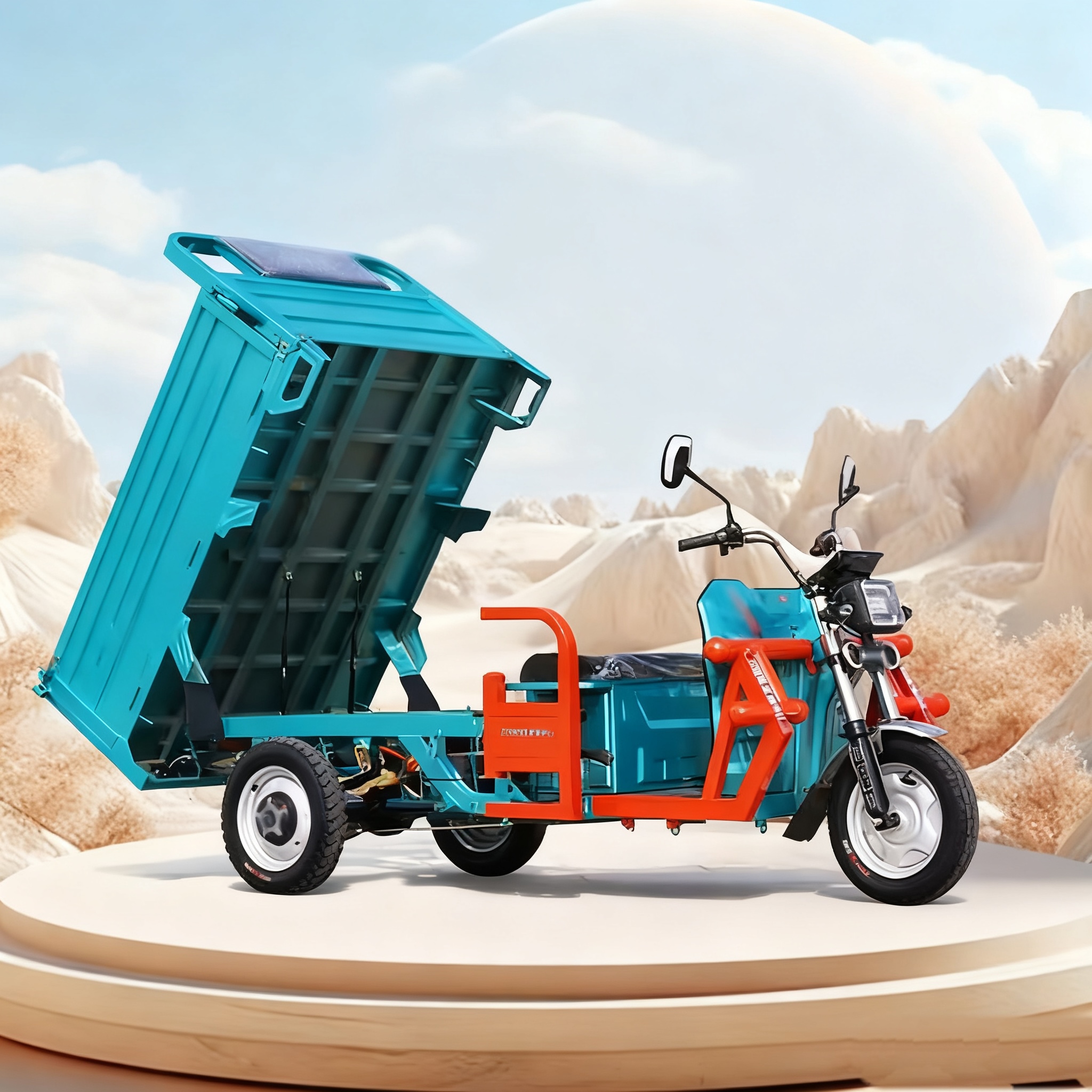 Electric Three-Wheeled Motorcycle Tricycle Power Agricultural Vehicle Freight Household Dump Truck