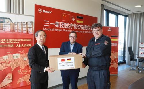 SANY Donates 130,000 Medical Masks To Countries Fighting COVID-19 With First Batch Of Supplies Delivered To Germany